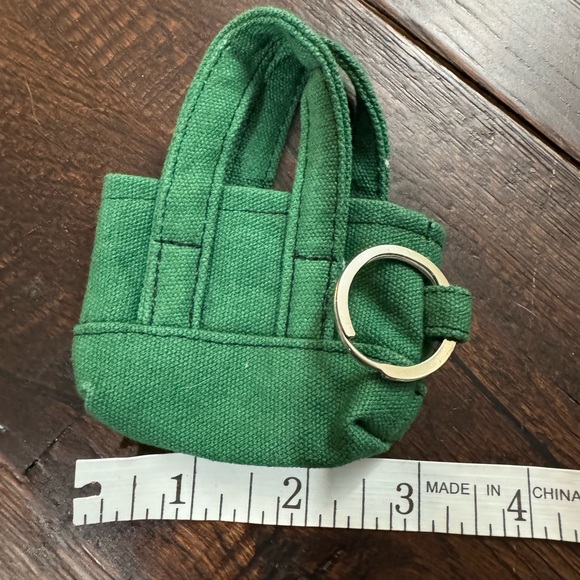 Free People Emerald Green Mini Tote Keychain Bag Charm - Picture 6 of 11